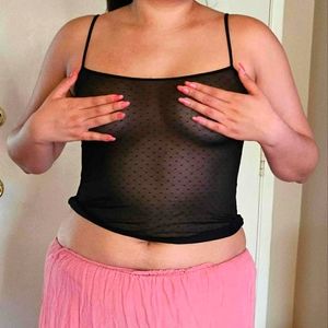 Mesh Spaghetti Strap Top